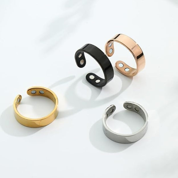Mens Copper Magnetic Therapy Ring with 2 Arthritis Relief Magnets