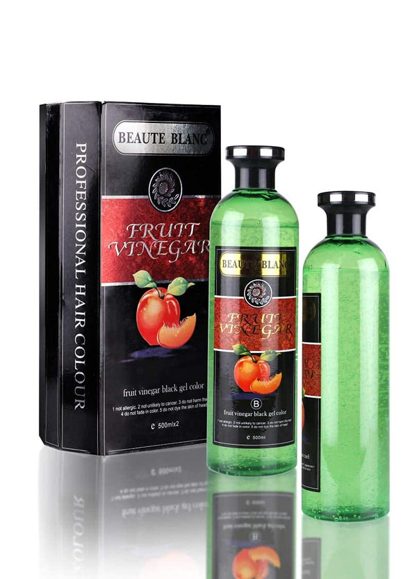 Fruit Vinegar Hair Color Gel, Natural Black Dye for Hair Care (500ml x 2)