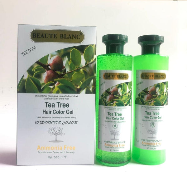 Tea Tree Hair Dye Color Gel, Natural Black Hair Color for Men & Women (500ml)