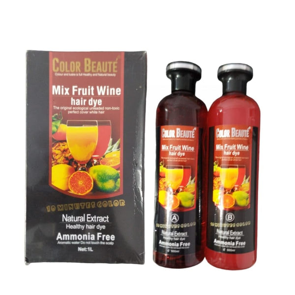 Mix Fruit Wine Hair Dye Gel, Natural Black Color for Men & Women (500ml x 2)